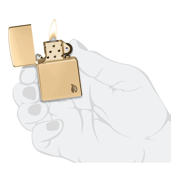 Zippo Armor High Polish Brass Flame Design 46397