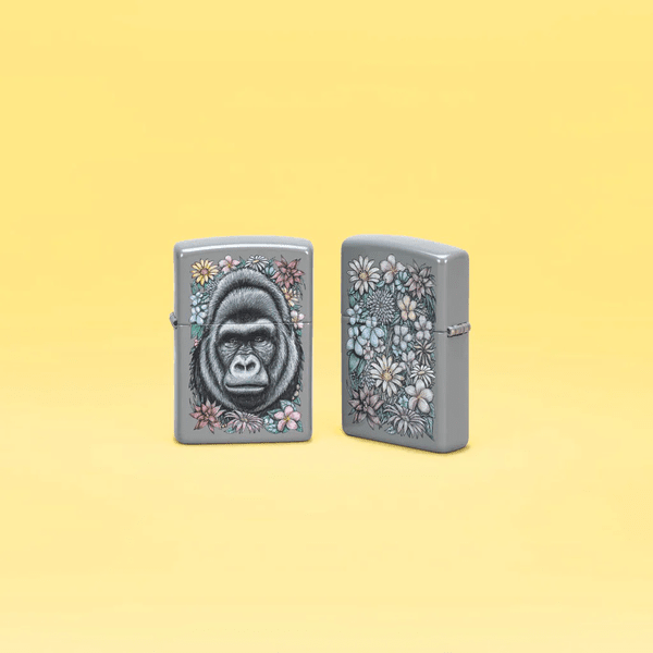 Zippo Floral Gorilla Design 49452GORILLA