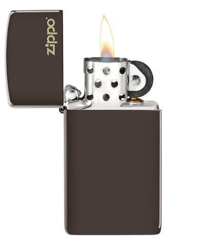 Slim® Brown Zippo Logo