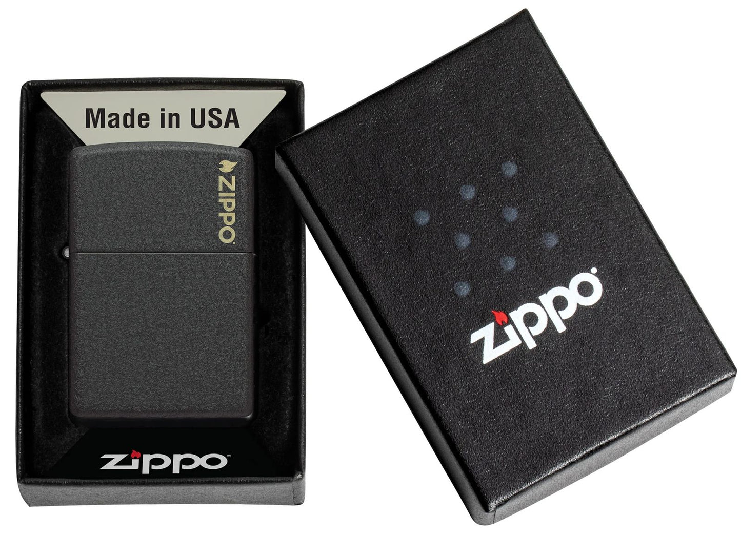 Zippo Classic Black Crackle® Zippo Logo 236ZL