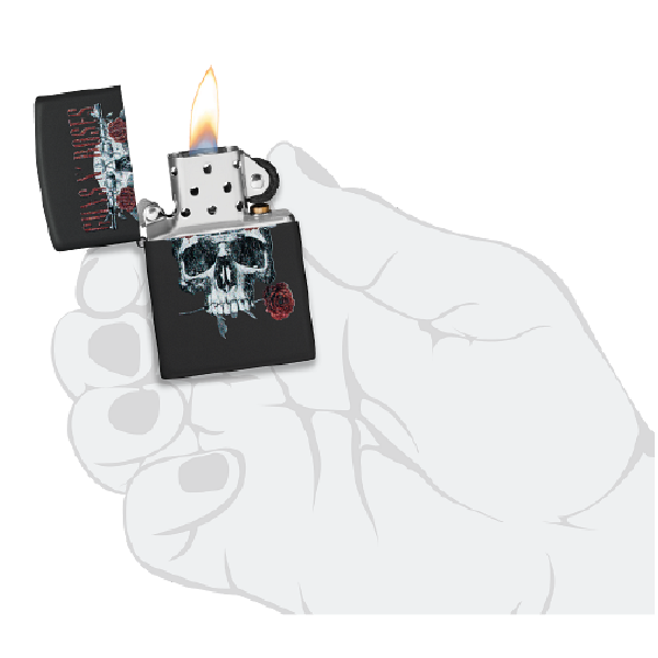 Zippo Guns N' Roses Flower Skull Design 47227