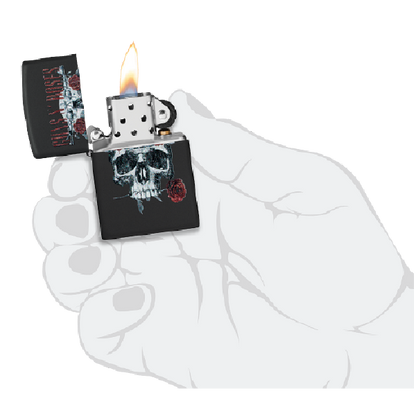 Zippo Guns N' Roses Flower Skull Design 47227