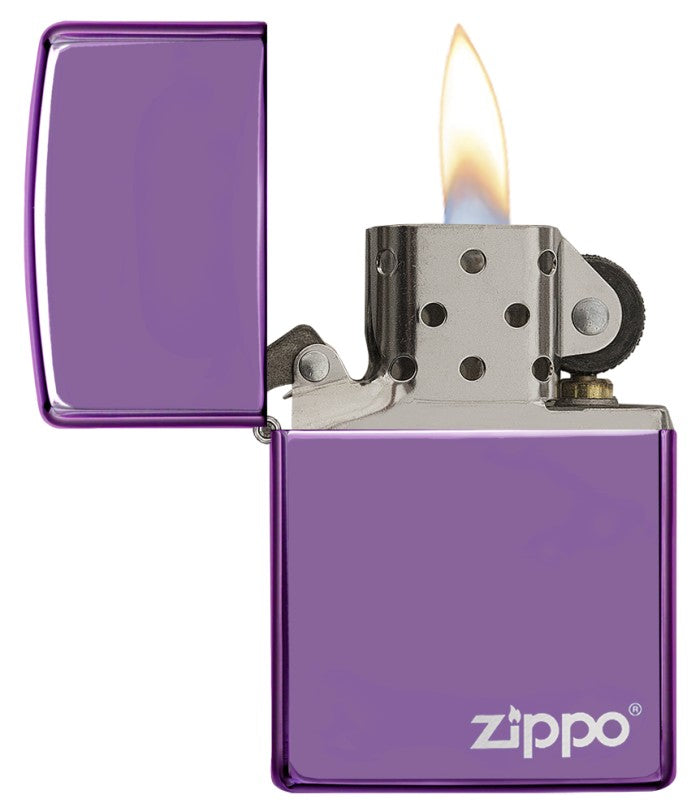 Zippo Classic High Polish Purple Zippo Logo 24747ZL