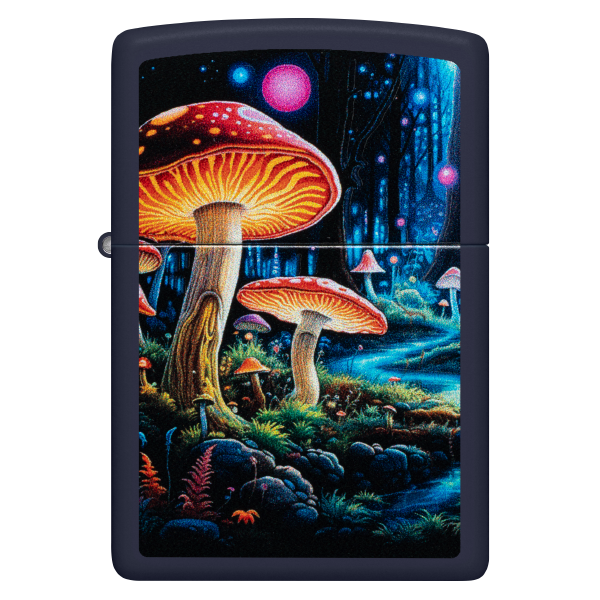 Zippo Black Light Mushroom Design 46947