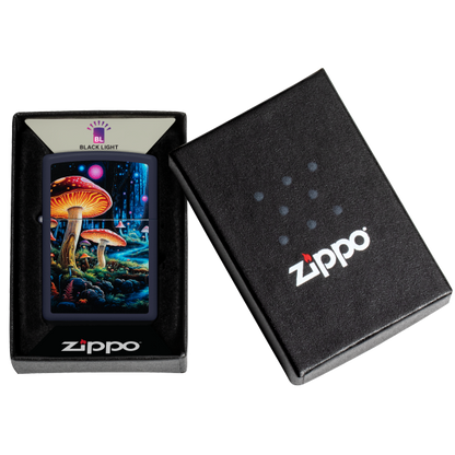Zippo Black Light Mushroom Design 46947