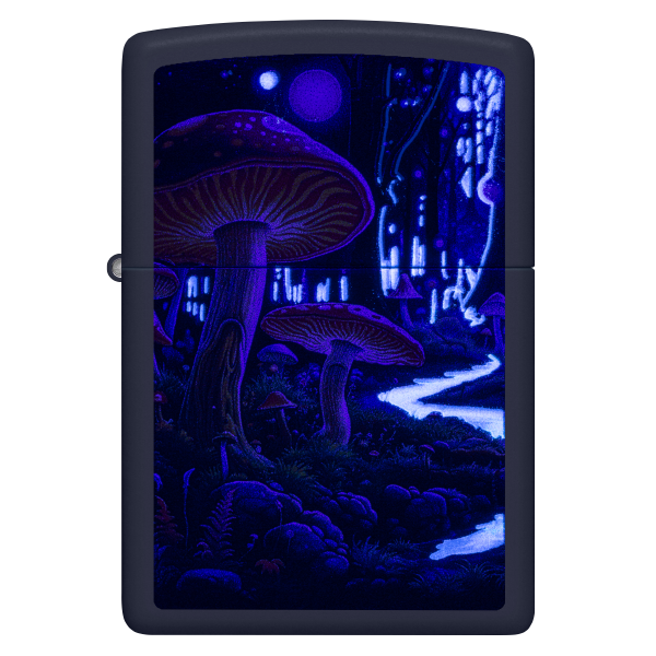 Zippo Black Light Mushroom Design 46947