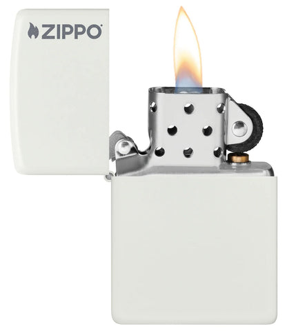 Zippo White Matte with Zippo Logo