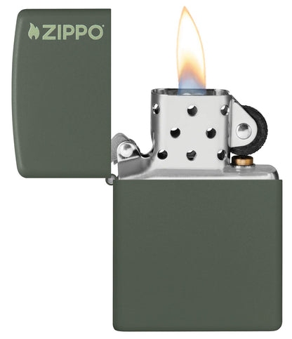 Zippo Green Matte with Zippo Logo