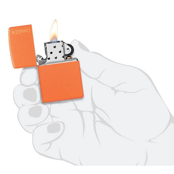 Classic Orange Matte Zippo Logo