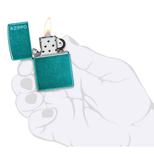 Zippo Classic Candy Teal Zippo Logo 24004ZL