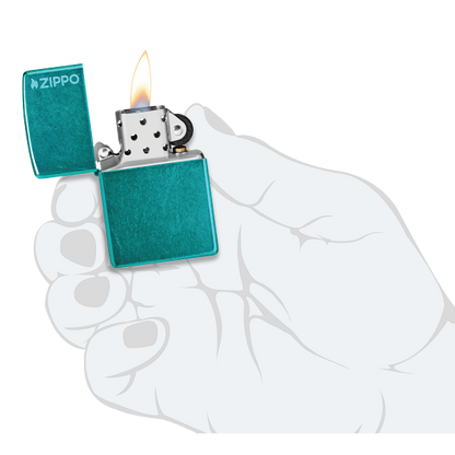 Zippo Classic Candy Teal Zippo Logo 24004ZL