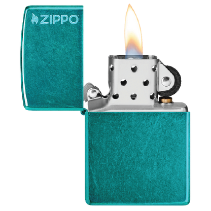 Zippo Classic Candy Teal Zippo Logo 24004ZL