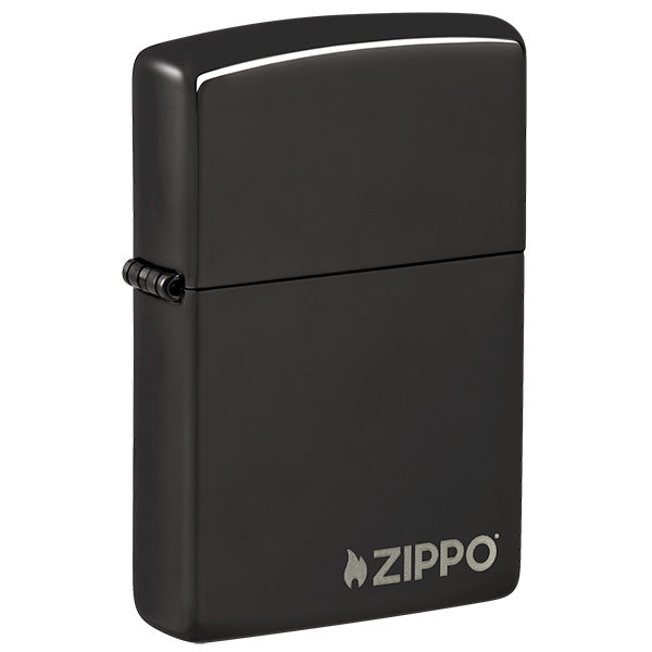 Zippo Classic High Polish Black Zippo Logo 24756ZL