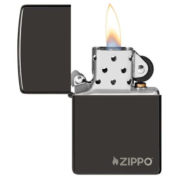 Zippo Classic High Polish Black Zippo Logo 24756ZL