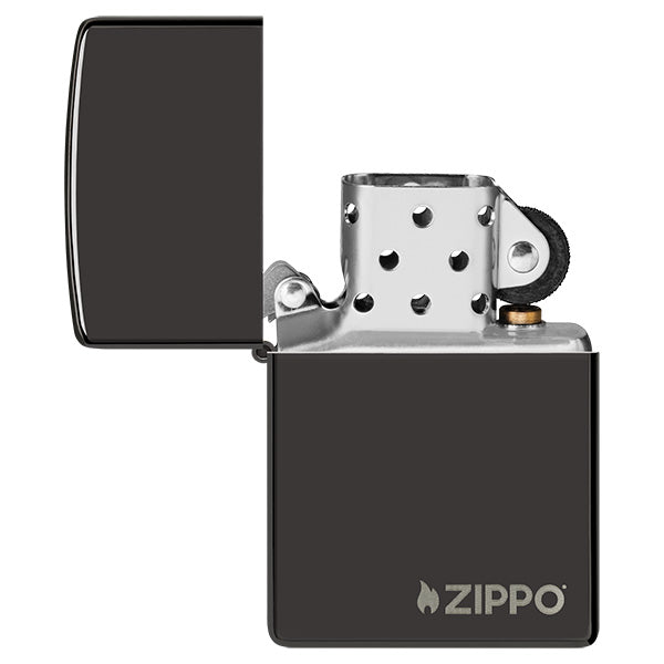 Zippo Classic High Polish Black Zippo Logo 24756ZL