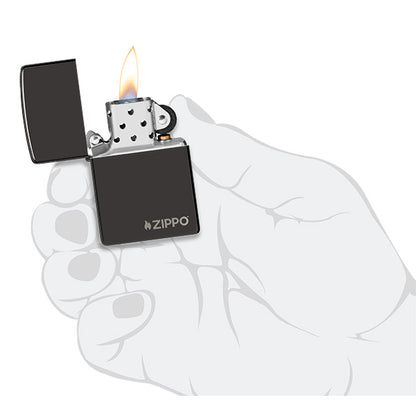 Zippo Classic High Polish Black Zippo Logo 24756ZL