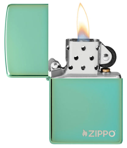 Zippo Classic High Polish Green Zippo Logo 28129ZL