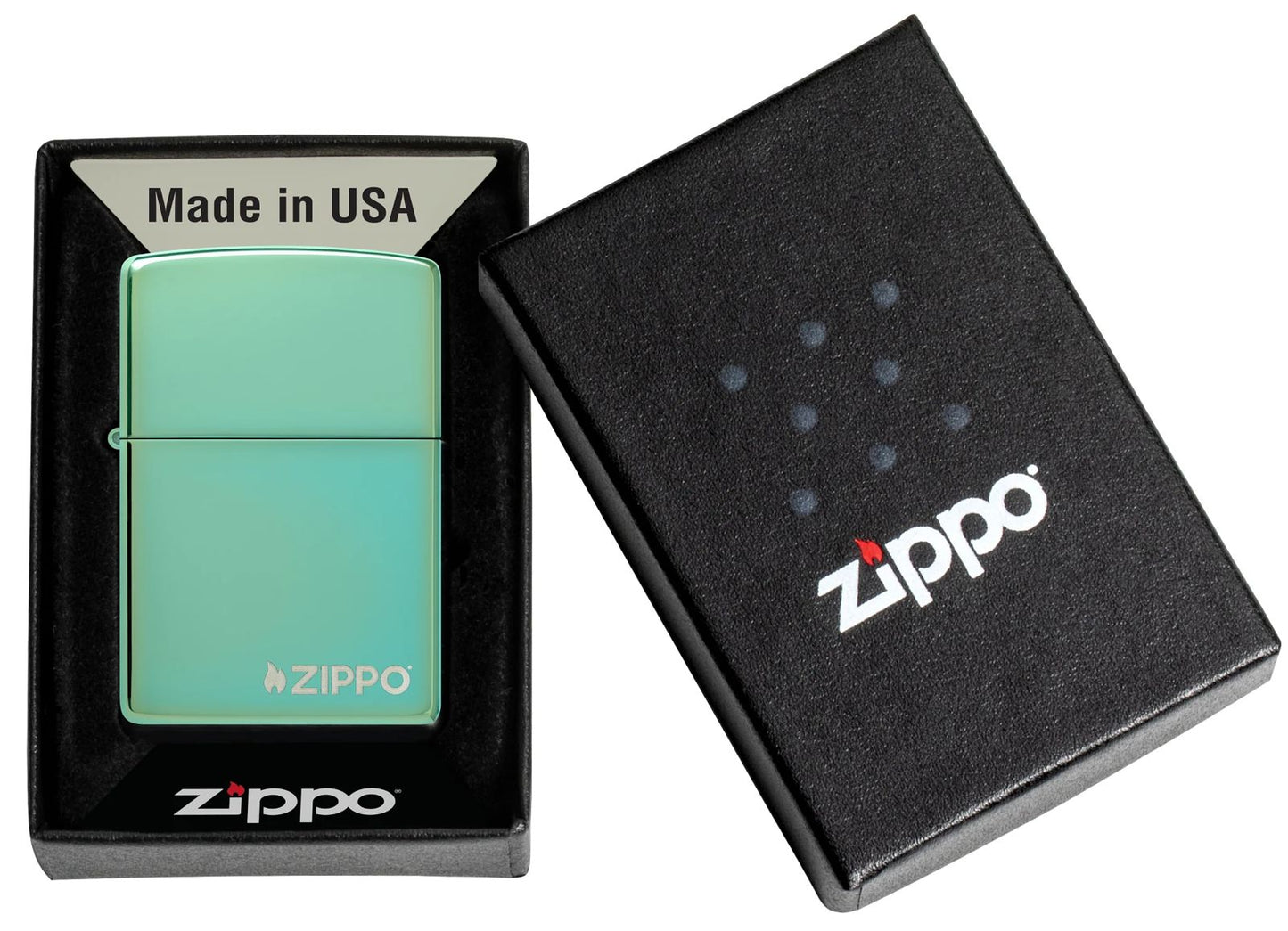 Zippo Classic High Polish Green Zippo Logo 28129ZL