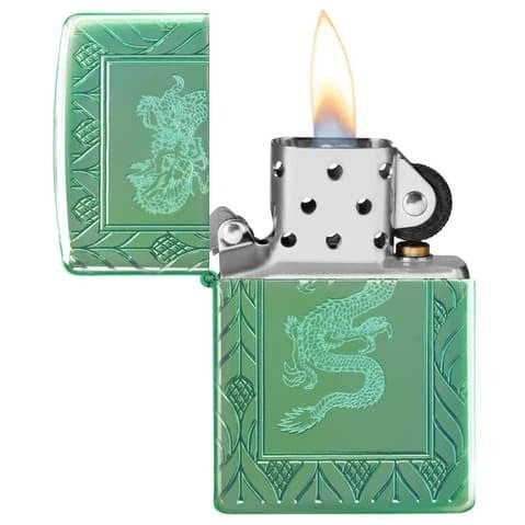 Zippo Armor® High Polish Green Elegant Dragon