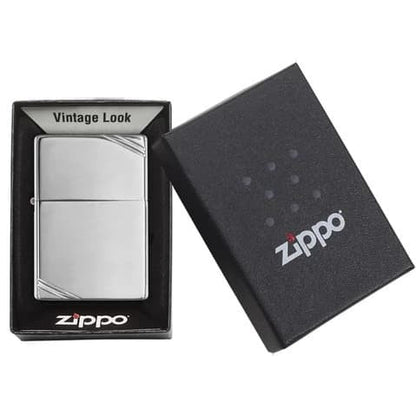 Zippo High Polish Chrome Vintage with Slashes