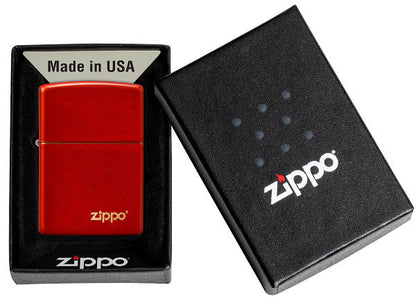 Classic Metallic Red Zippo Logo