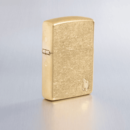 Zippo Armor Tumbled Brass Flame Design 46398
