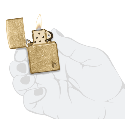 Zippo Armor Tumbled Brass Flame Design 46398