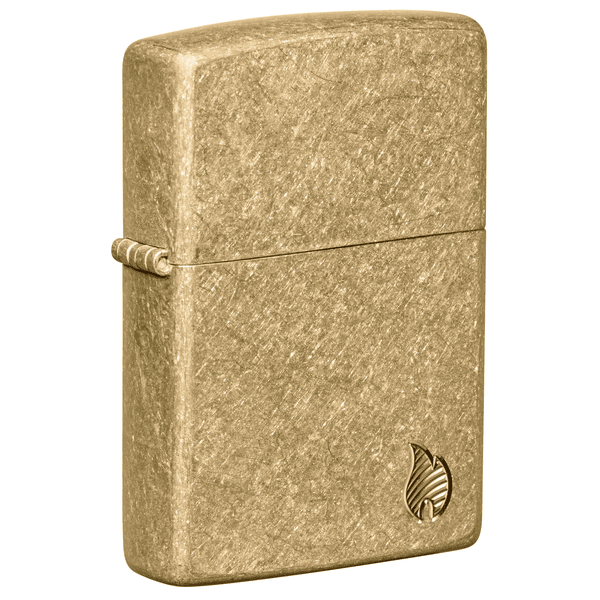 Zippo Armor Tumbled Brass Flame Design 46398