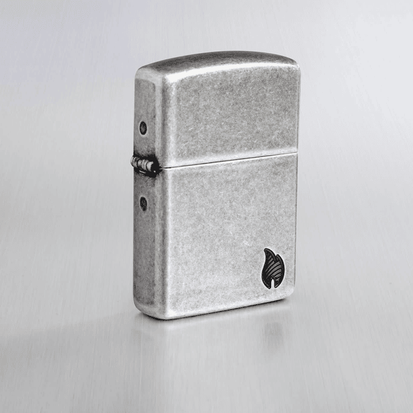 Zippo Armor Antique Silver Flame Design 46399