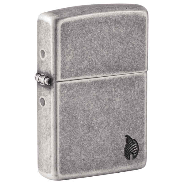 Zippo Armor Antique Silver Flame Design 46399