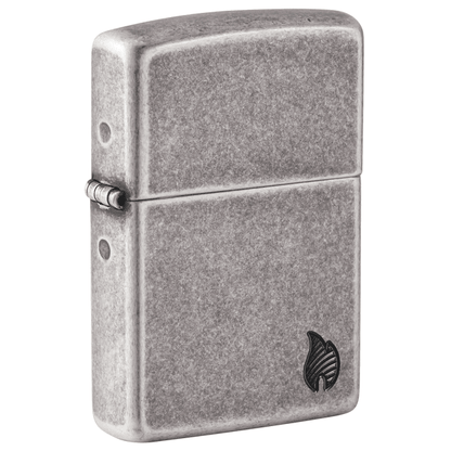 Zippo Armor Antique Silver Flame Design 46399
