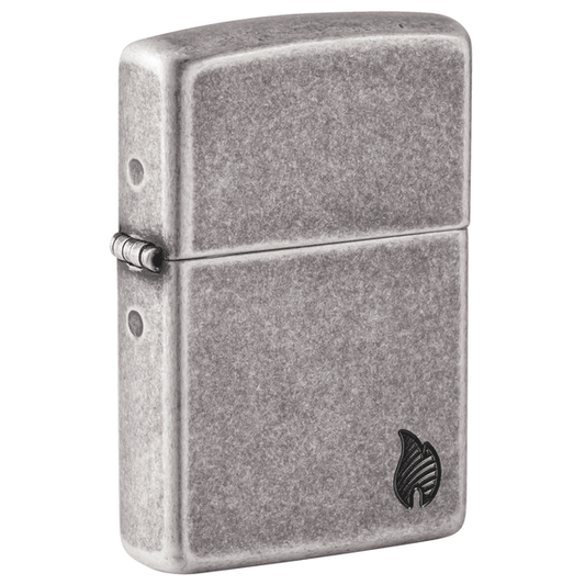 Zippo Armor Antique Silver Flame Design 46399