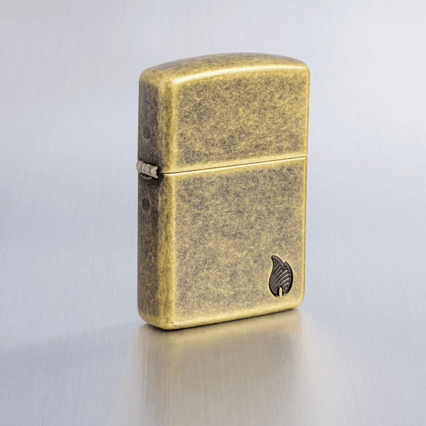 Zippo Armor Antique Brass Flame Design 46400