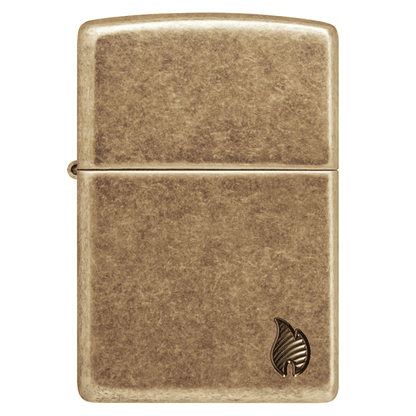 Zippo Armor Antique Brass Flame Design 46400