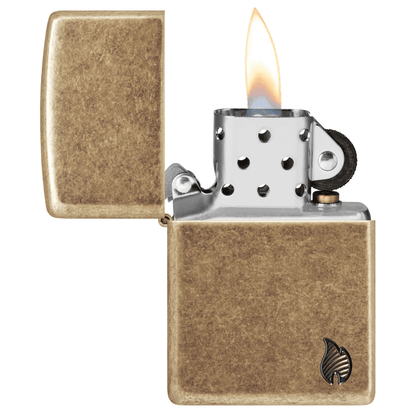 Zippo Armor Antique Brass Flame Design 46400