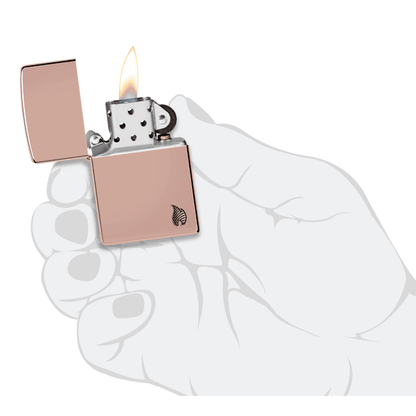 Zippo Armor High Polish Rose Gold Flame Design 46401