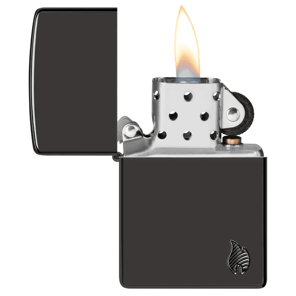 Zippo Armor High Polish Black Flame Design