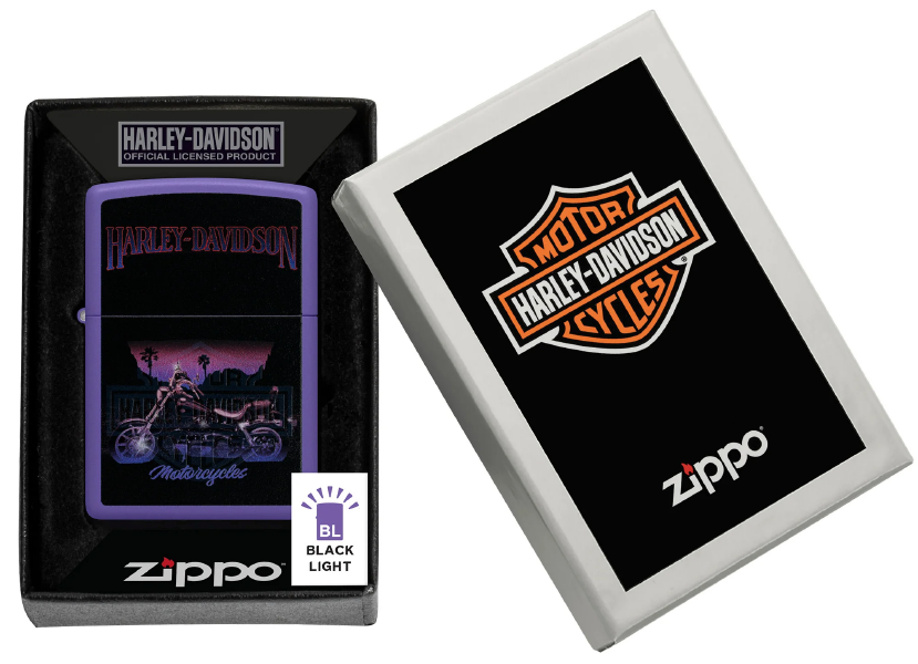 Zippo Harley-Davidson® Black Light Motorcycle Design 46676