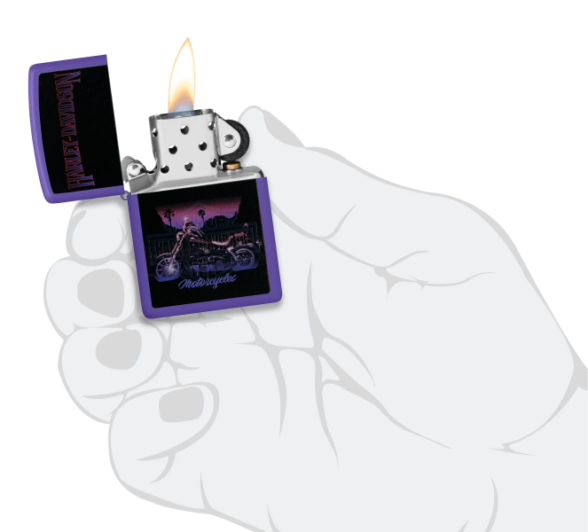 Zippo Harley-Davidson® Black Light Motorcycle Design 46676