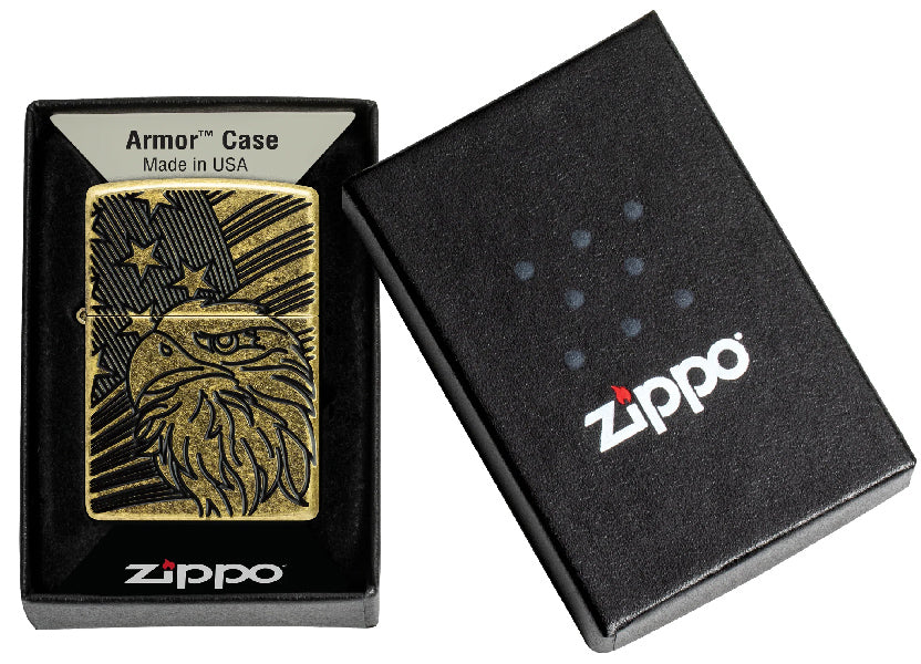 Zippo Eagle and Flag Design 46862