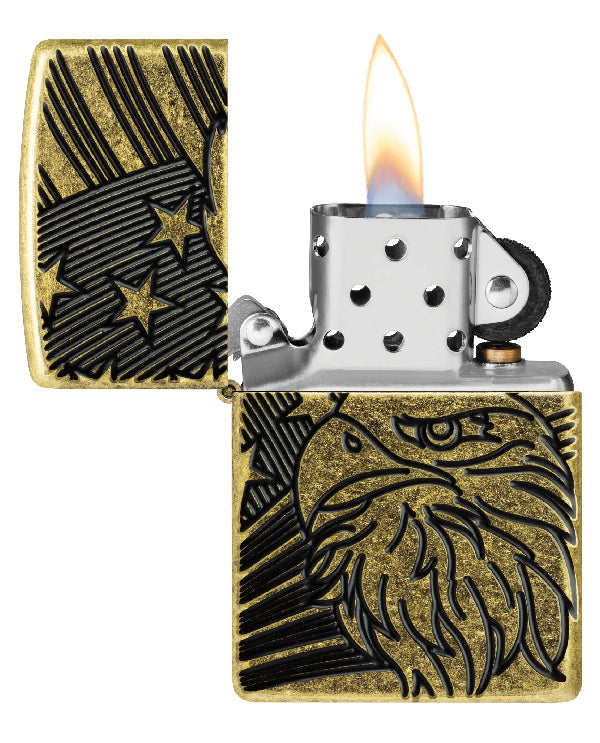 Zippo Eagle and Flag Design 46862