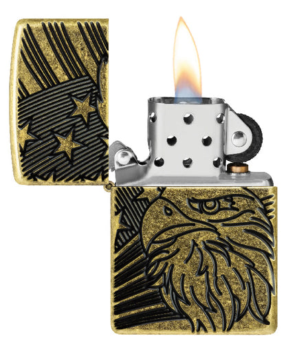 Zippo Eagle and Flag Design 46862