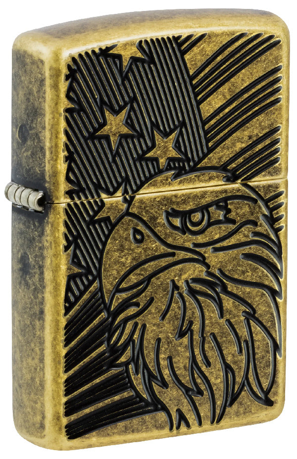 Zippo Eagle and Flag Design 46862