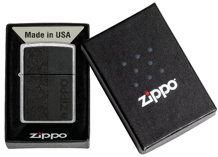 Zippo Black Leather Emblem - Zippo Design 46919