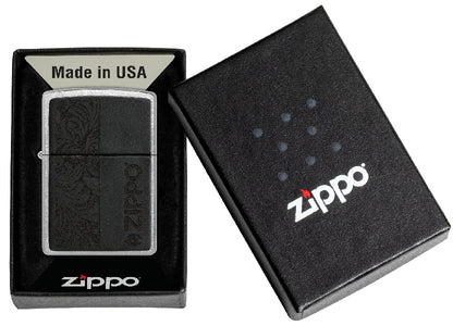Zippo Black Leather Emblem - Zippo Design 46919