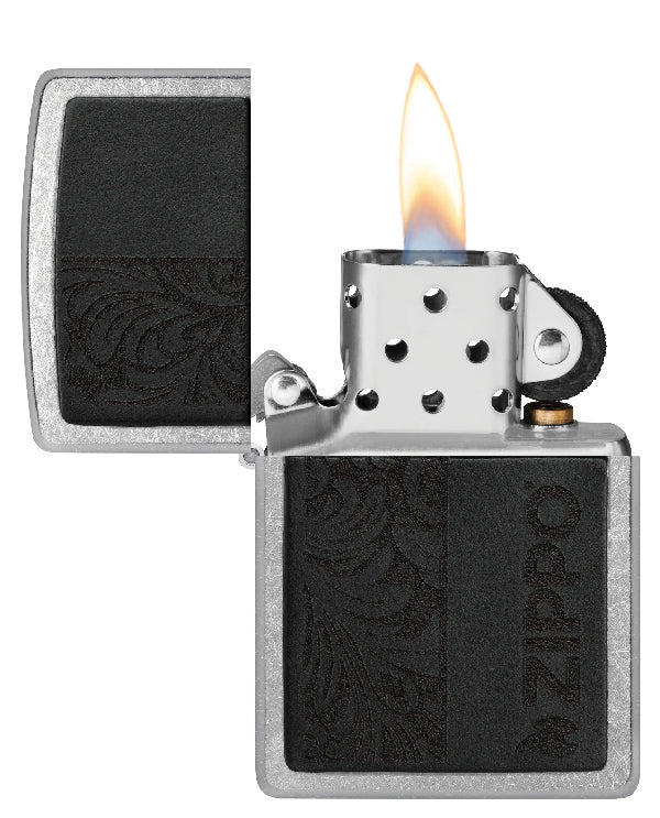 Zippo Black Leather Emblem - Zippo Design 46919