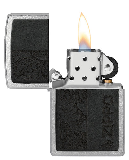 Zippo Black Leather Emblem - Zippo Design 46919