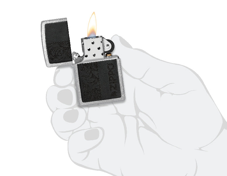 Zippo Black Leather Emblem - Zippo Design 46919