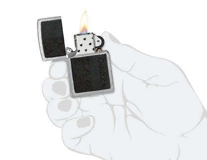 Zippo Black Leather Emblem - Zippo Design 46919