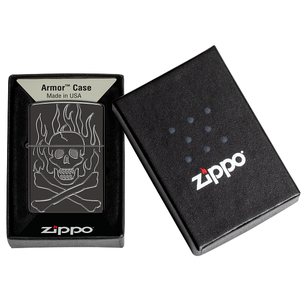 Zippo Flaming Skull Design 46930